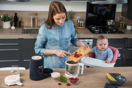 Parní vařič a mixér Beaba Babycook® Neo Night Blue modro-broskvový od 0 měsíců