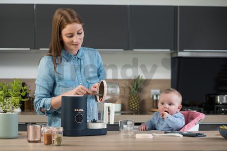 Parní vařič a mixér Beaba Babycook® Neo Night Blue modro-broskvový od 0 měsíců