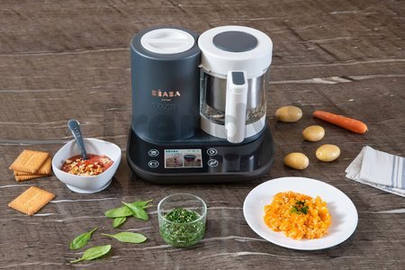 Parný varič a mixér Beaba Babycook Smart® Charcoal Grey čierno-biely