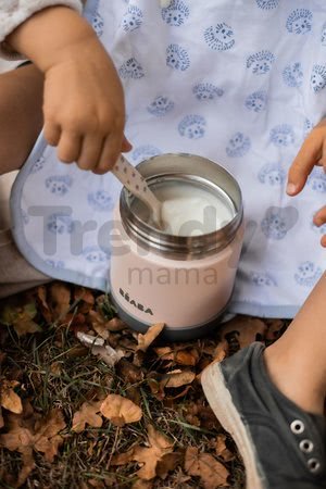 Termoska so širokým otvorom Beaba Stainless Steel Portion 300 ml Pink z kvalitnej nehrdzavejúcej ocele ružová