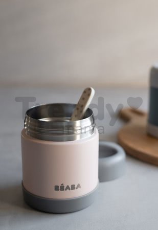 Termoska so širokým otvorom Beaba Stainless Steel Portion 300 ml Pink z kvalitnej nehrdzavejúcej ocele ružová