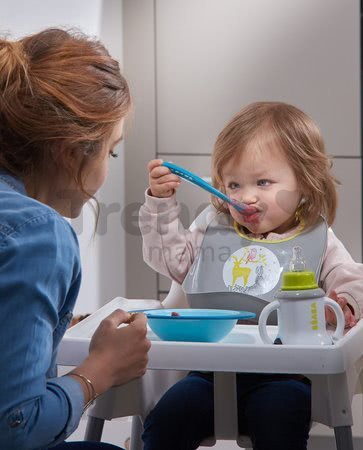 Sada 2 ergonomických lyžičiek Beaba 1st age Pink Spoon 13 cm z mäkkého silikónu na samostatné jedenie ružová od 4 mes