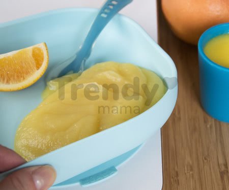 Tanier pre bábätká Silicone Suction Plate Beaba z mäkkého silikónu modrý od 0 mesiacov