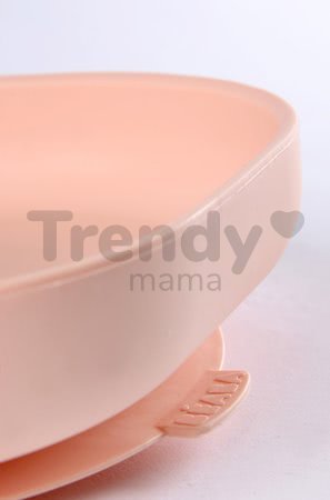 Tanier pre bábätká Silicone Suction Plate Beaba z mäkkého silikónu ružový od 0 mesiacov