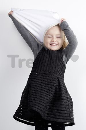 Podbradník pre deti Beaba Evolutive Palmy od 0 mesiacov z bavlny s elastickým golierom šedý