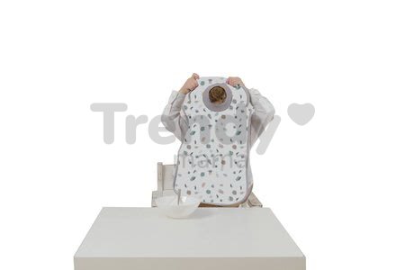 Podbradník pre deti Beaba Evolutive Palmy od 0 mesiacov z bavlny s elastickým golierom šedý
