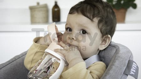 Fľaša Bidon z tvrdého plastu Straw Cup Beaba 240 ml so slamkou na pitie ružová od 8 mes