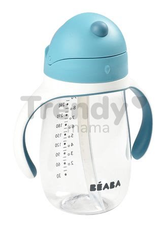 Fľaša Bidon na učenie pitia Beaba Learning Cup 2in1 Windy Blue 300 ml so slamkou modrá od 8 mes