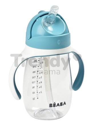 Fľaša Bidon na učenie pitia Beaba Learning Cup 2in1 Windy Blue 300 ml so slamkou modrá od 8 mes