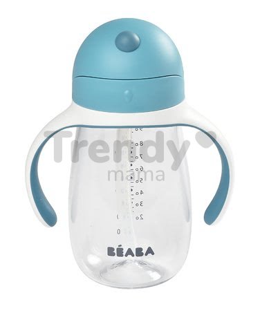 Fľaša Bidon na učenie pitia Beaba Learning Cup 2in1 Windy Blue 300 ml so slamkou modrá od 8 mes