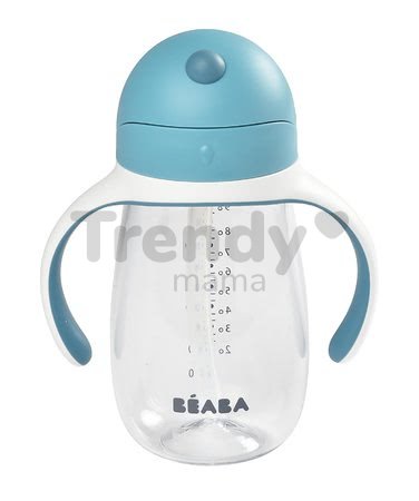 Fľaša Bidon na učenie pitia Beaba Learning Cup 2in1 Windy Blue 300 ml so slamkou modrá od 8 mes