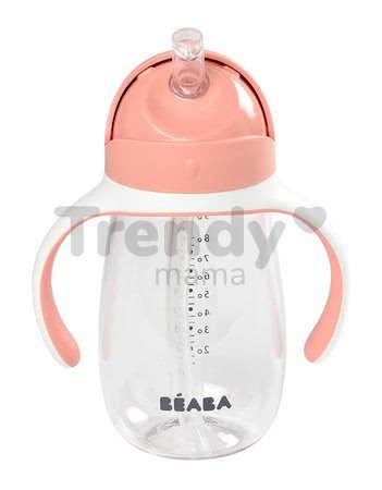 Fľaša Bidon na učenie pitia Beaba Learning Cup 2in1 Old Pink 300 ml so slamkou ružová od 8 mes