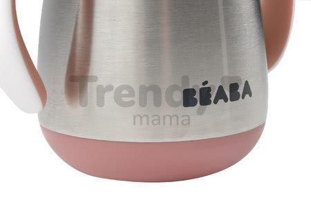 Fľaša Bidon s dvojitými stenami Stainless Steel Straw Cup Beaba Old Pink 250ml ružová z nehrdzavejúcej ocele od 8 mes