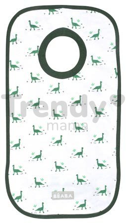 Podbradník pre deti Evolutive cotton Beaba Dino z bavlny s elastickým golierom zelený od 0 mes