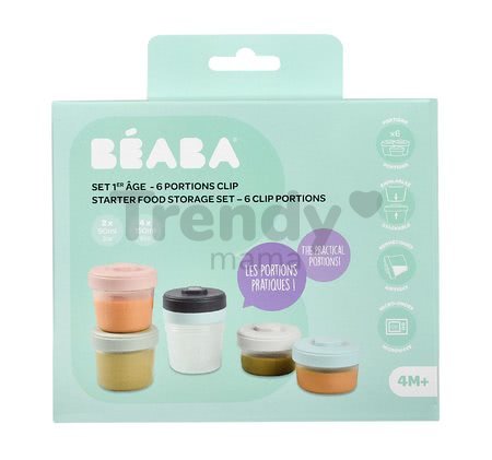 Set 6 dóz na jedlo Beaba 1st Age Starter Food Storage 6 clip 2x90ml + 4x150 ml