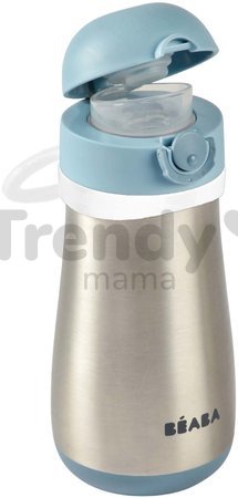 Fľaša Bidon s dvojitými stenami Stainless Steel Bottle Beaba Windy Blue 350ml modrá z nehrdzavejúcej ocele od 18 mes