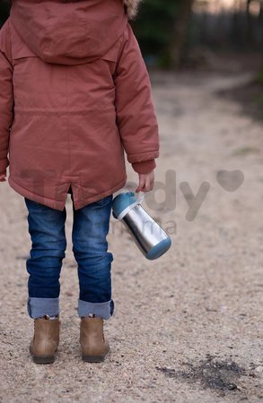 Fľaša Bidon s dvojitými stenami Stainless Steel Bottle Beaba Windy Blue 350ml modrá z nehrdzavejúcej ocele od 18 mes