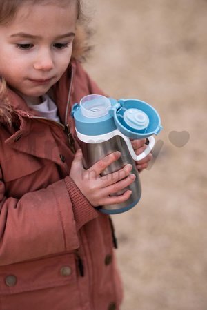 Fľaša Bidon s dvojitými stenami Stainless Steel Bottle Beaba Windy Blue 350ml modrá z nehrdzavejúcej ocele od 18 mes