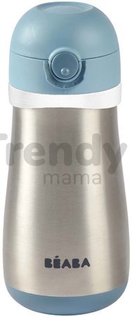 Fľaša Bidon s dvojitými stenami Stainless Steel Bottle Beaba Windy Blue 350ml modrá z nehrdzavejúcej ocele od 18 mes