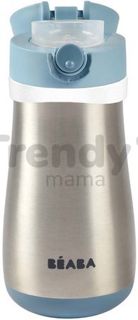 Fľaša Bidon s dvojitými stenami Stainless Steel Bottle Beaba Windy Blue 350ml modrá z nehrdzavejúcej ocele od 18 mes