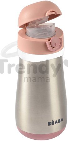 Fľaša Bidon s dvojitými stenami Stainless Steel Bottle Beaba Old Pink 350ml ružová z nehrdzavejúcej ocele od 18 mes