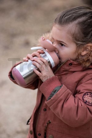 Fľaša Bidon s dvojitými stenami Stainless Steel Bottle Beaba Old Pink 350ml ružová z nehrdzavejúcej ocele od 18 mes