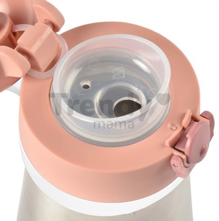 Fľaša Bidon s dvojitými stenami Stainless Steel Bottle Beaba Old Pink 350ml ružová z nehrdzavejúcej ocele od 18 mes