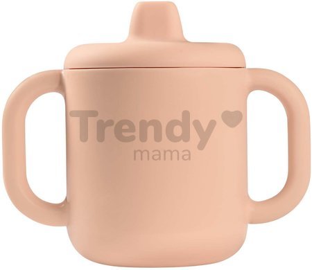 Hrnček pre bábätká Silicone Learning Cup Pink Beaba s vrchnákom na učenie sa piť od 8 mes ružový