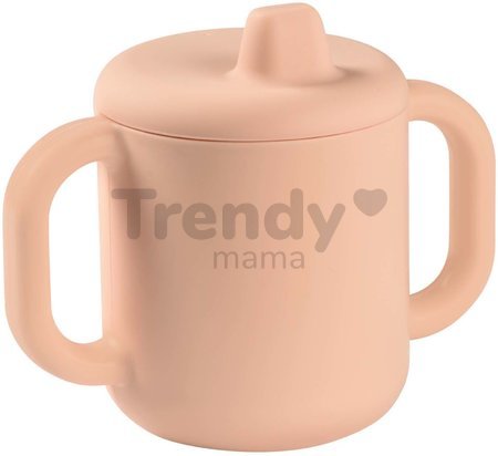 Hrnček pre bábätká Silicone Learning Cup Pink Beaba s vrchnákom na učenie sa piť od 8 mes ružový