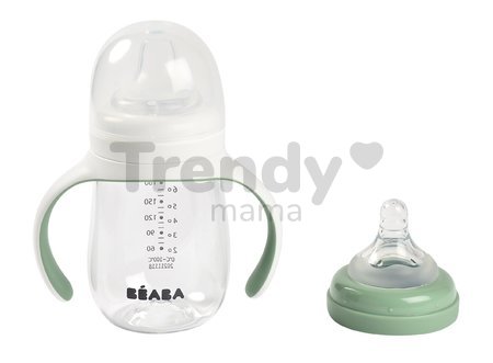 Fľaša Bidon na učenie pitia 2in1 Training Bottle Beaba Sage Green 210 ml zelená od 4 mes