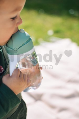 Fľaša Bidon na učenie pitia Straw Cup Beaba Sage Green 300 ml so slamkou zelená od 8 mes