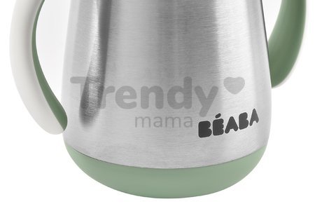 Fľaša Bidon s dvojitými stenami Stainless Steel Straw Cup Beaba Sage Green 250 ml z nehrdzavejúcej ocele zelená od 8 mes