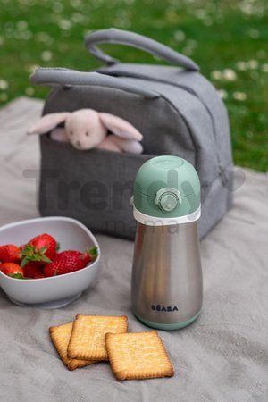 Fľaša Bidon s dvojitými stenami Stainless Steel Bottle Beaba Sage Green 350 ml z nehrdzavejúcej ocele zelená od 18 mes