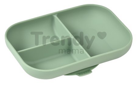 Tanier pre bábätká Silicone Suction Plate Beaba Sage Green zo silikónu rozdelený zelený od 4 mes