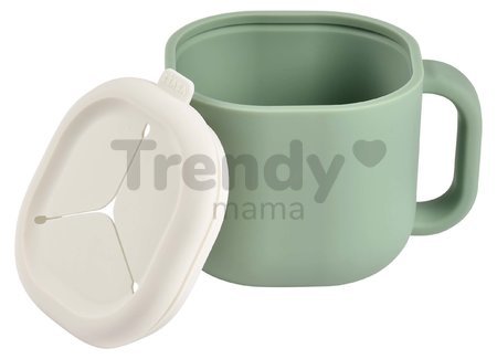 Hrnček pre bábätká Pick 'n' Snack Silicone Snack Cup Beaba Sage Green na učenie sa jesť zelený od 10 mes