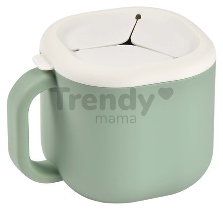 Hrnček pre bábätká Pick 'n' Snack Silicone Snack Cup Beaba Sage Green na učenie sa jesť zelený od 10 mes