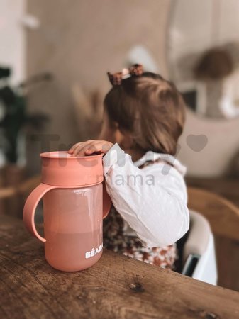 Hrnček pre bábätká 360° Learning Cup Beaba Pink na učenie sa piť ružový od 12 mes