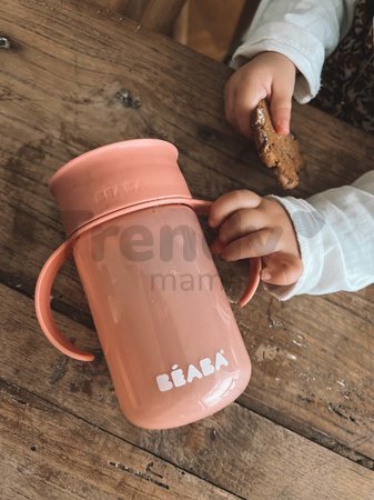 Hrnček pre bábätká 360° Learning Cup Beaba Pink na učenie sa piť ružový od 12 mes