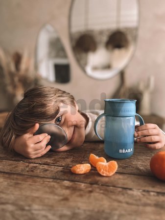 Hrnček pre bábätká 360° Learning Cup Beaba Blue na učenie sa piť modrý od 12 mes