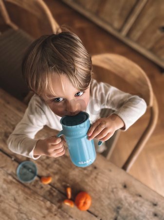 Hrnček pre bábätká 360° Learning Cup Beaba Blue na učenie sa piť modrý od 12 mes