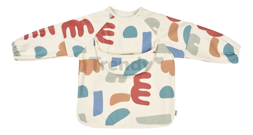 Podbradník 2v1 Bib with Removable Sleeves Playful Beaba s odnímateľnými rukávmi vodeodolný so vzorom od 4 mes BE913576