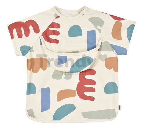 Podbradník 2v1 Bib with Removable Sleeves Playful Beaba s odnímateľnými rukávmi vodeodolný so vzorom od 4 mes BE913576