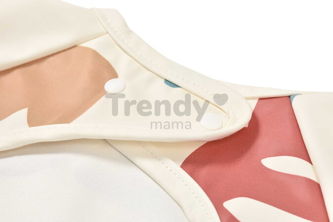 Podbradník 2v1 Bib with Removable Sleeves Playful Beaba s odnímateľnými rukávmi vodeodolný so vzorom od 4 mes BE913576