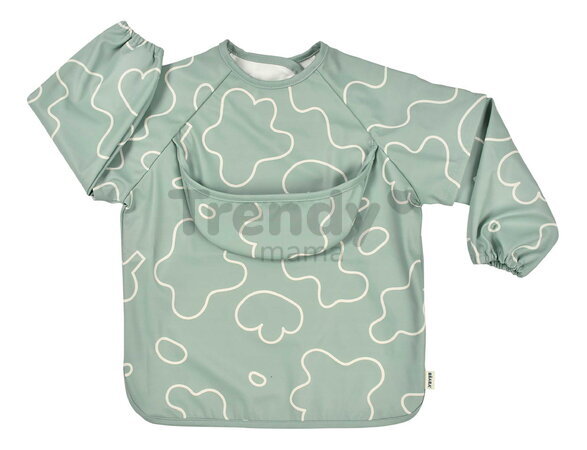 Podbradník 2v1 Bib with Removable Sleeves Sage Green Beaba s odnímateľnými rukávmi vodeodolný zelený od 4 mes BE913577