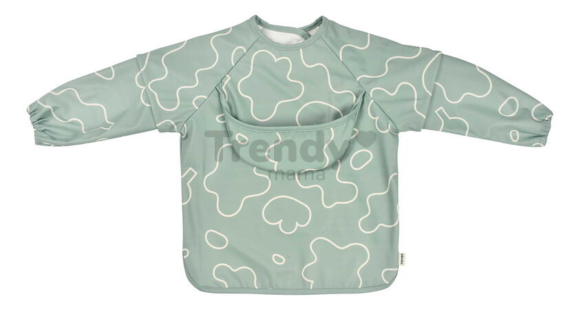 Podbradník 2v1 Bib with Removable Sleeves Sage Green Beaba s odnímateľnými rukávmi vodeodolný zelený od 4 mes BE913577
