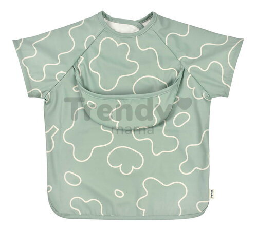 Podbradník 2v1 Bib with Removable Sleeves Sage Green Beaba s odnímateľnými rukávmi vodeodolný zelený od 4 mes BE913577