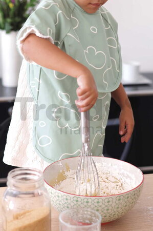 Podbradník 2v1 Bib with Removable Sleeves Sage Green Beaba s odnímateľnými rukávmi vodeodolný zelený od 4 mes BE913577