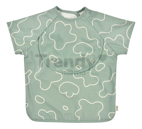 Podbradník 2v1 Bib with Removable Sleeves Sage Green Beaba s odnímateľnými rukávmi vodeodolný zelený od 4 mes BE913577