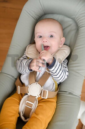 Ergonomické tréningové lyžičky Silicone Pre-Spoons Sage Green Velvet Grey Beaba zo silikónu na samostatné jedenie 2 kusy od 4 mes BE913578