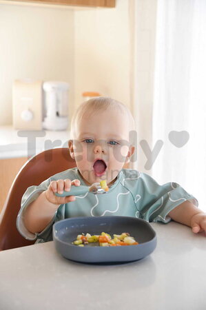 Prvý detský príbor Stainless Steel Pre-Cutlery Sage Green Beaba vidlička a lyžička zelený od 10 mes BE913580